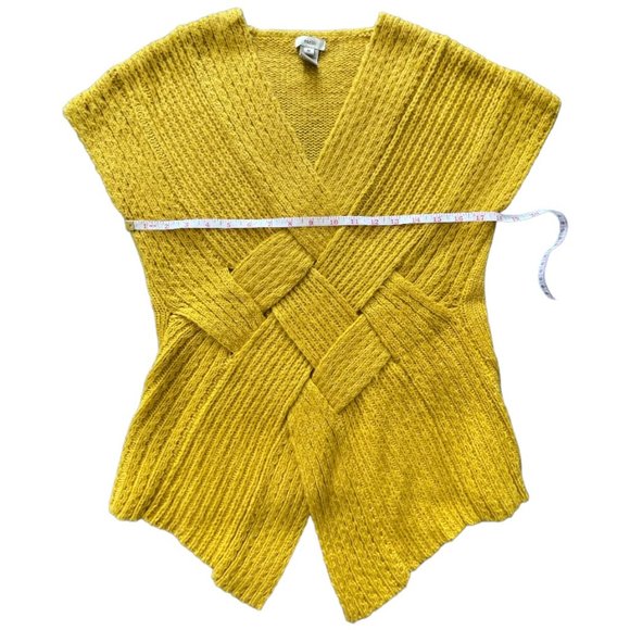 escio Gold Mustard Yellow Women's Knit Sweater Vest Size M - Picture 3 of 8